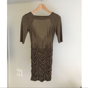 BCBG Gold Glitter Bodycon Dress